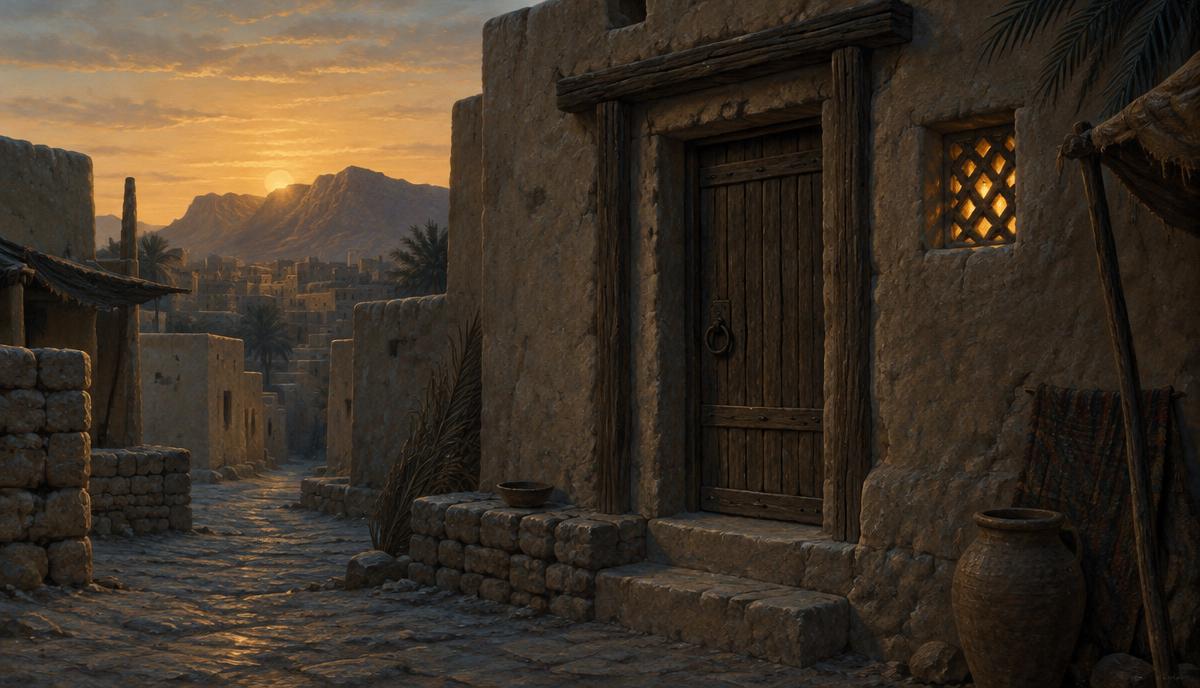 بيت مكي قديم عند الفجر بلا أشخاص